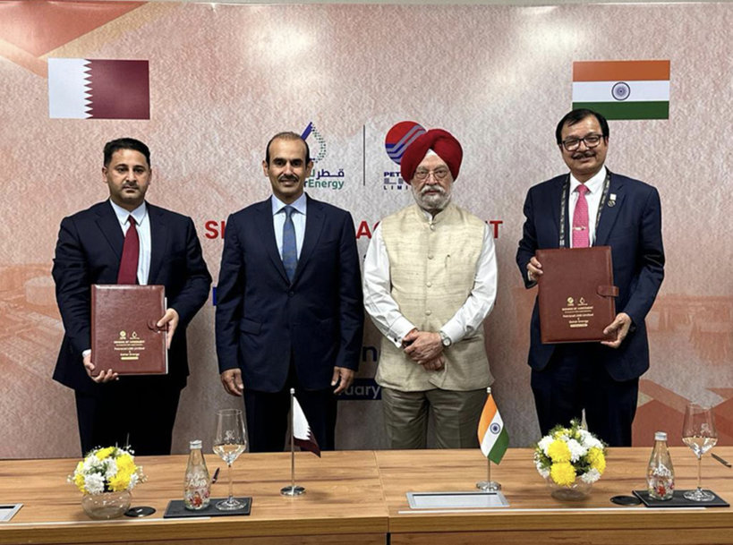 QATARENERGY, PETRONET SIGN 20-YEAR AGREEMENT TO SUPPLY 7.5 MTPA OF LNG TO INDIA